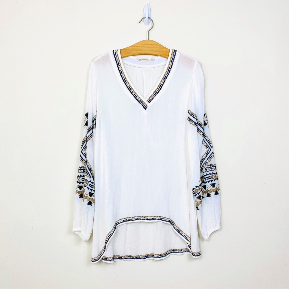 Soft Surroundings Bohemian Embroidered Top Size Large